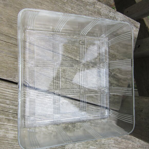 Hazel Atlas Square Refrigerator Box Dish w/ Lid Criss Cross Collection 8.5" 40s - Picture 4 of 8